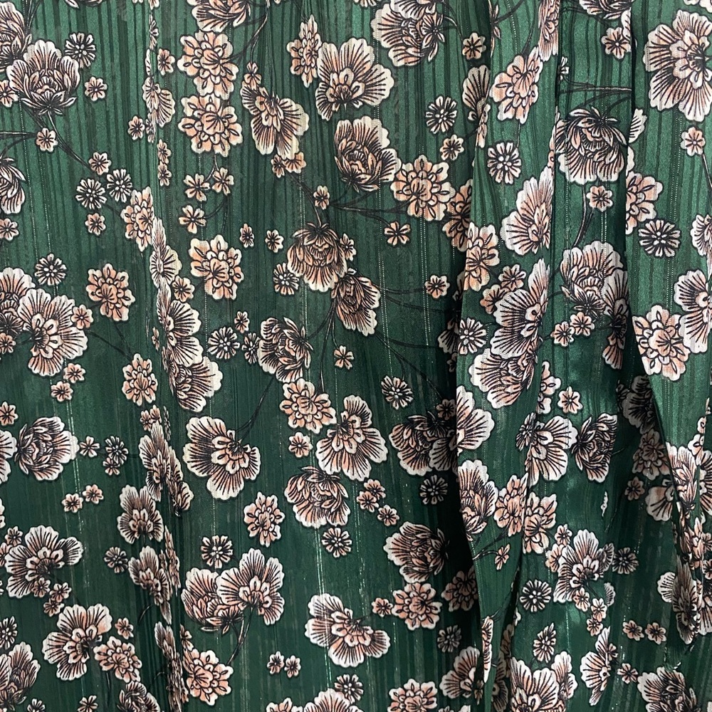 Topshop Floral Metallic Pinstripe Pussybow Blouse - Picture 7 of 7